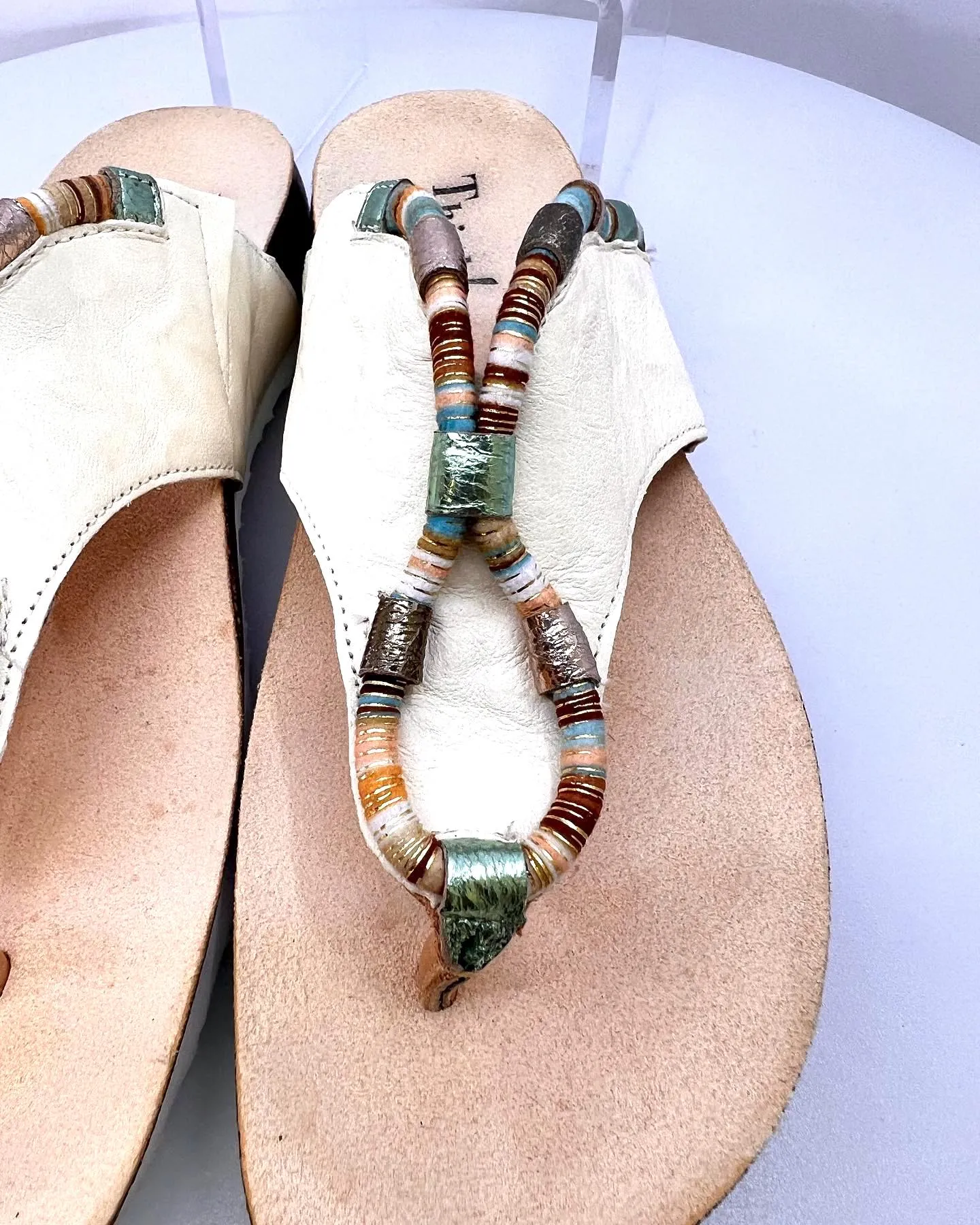 THINK JULIA LEATHER THONG SANDALS