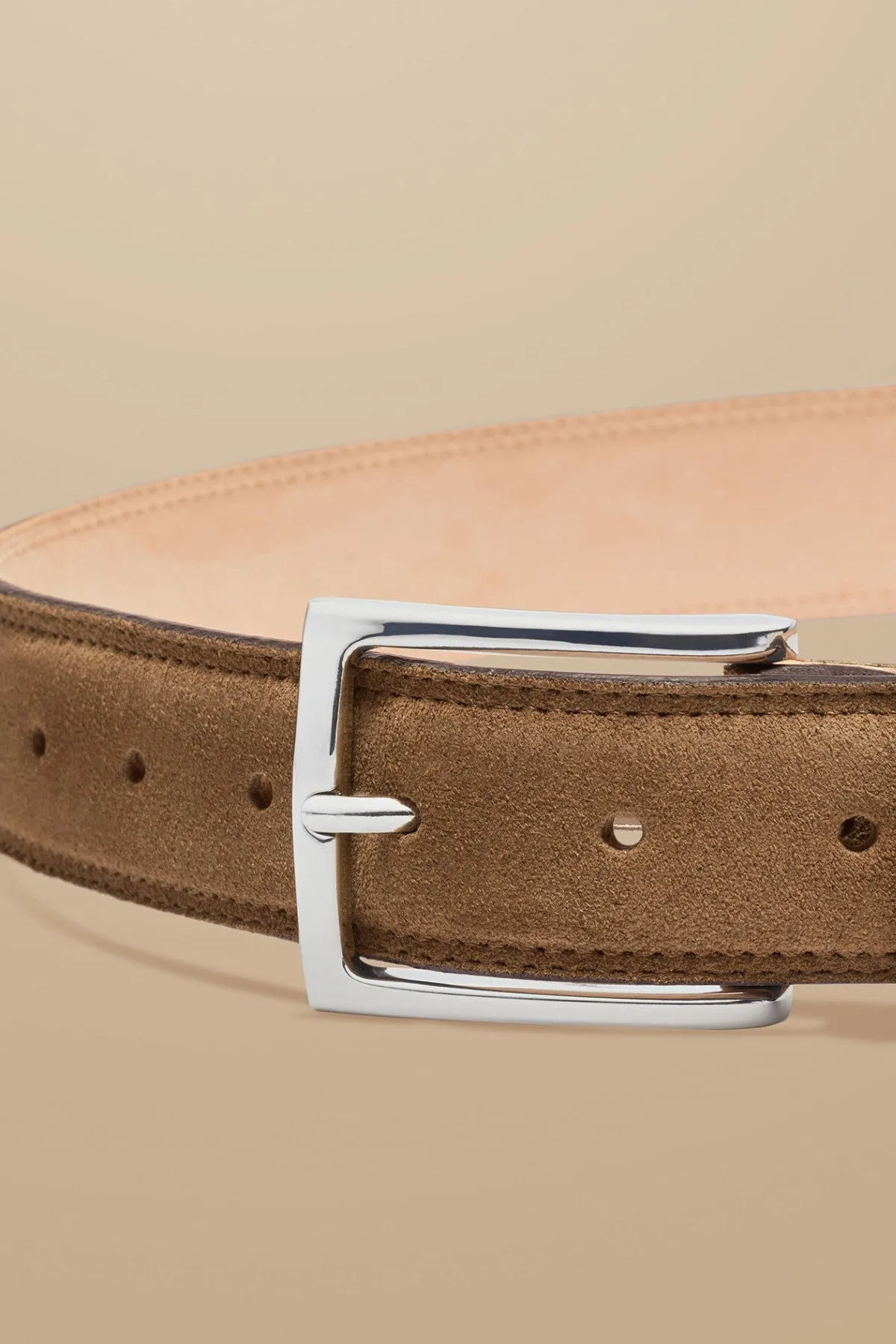 Tobacco Brown Suede Made In England Belt