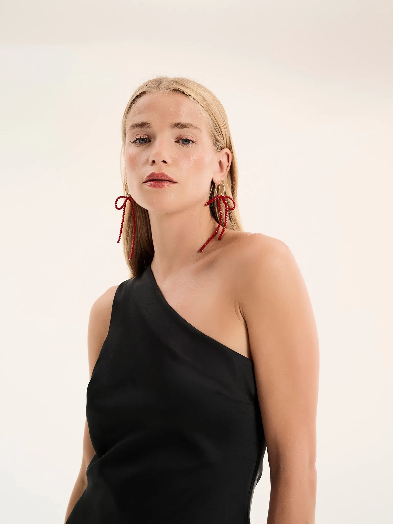 Uma One Shoulder Dress in Black