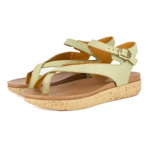 Umnyango : Ladies Leather Sandal in Pistachio Pietra