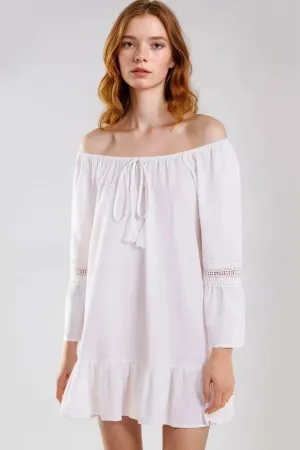 White Bardot Mini Dress