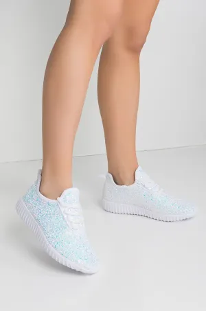 White Glitter Glam Sneakers