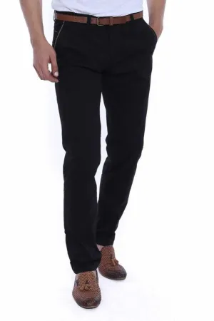 WSS 5 Pockets Patterned Black Men Pants  - Singen